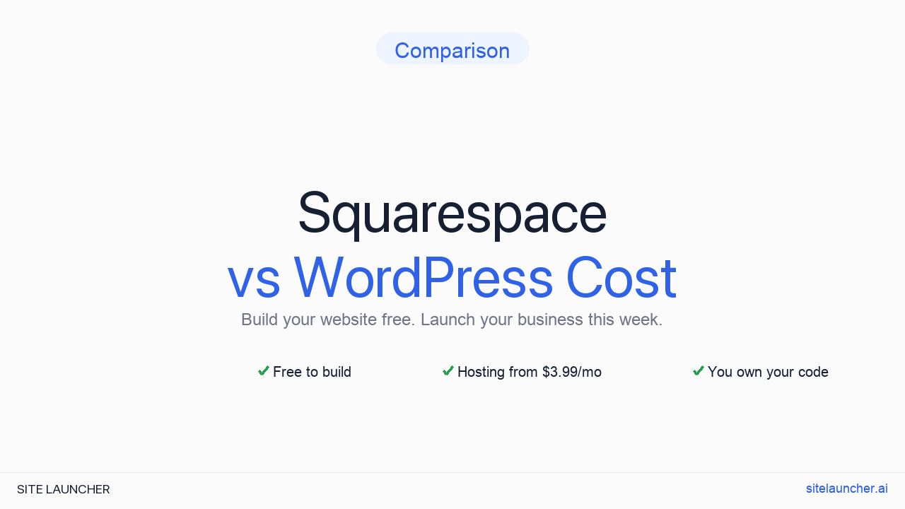 Squarespace vs WordPress Cost