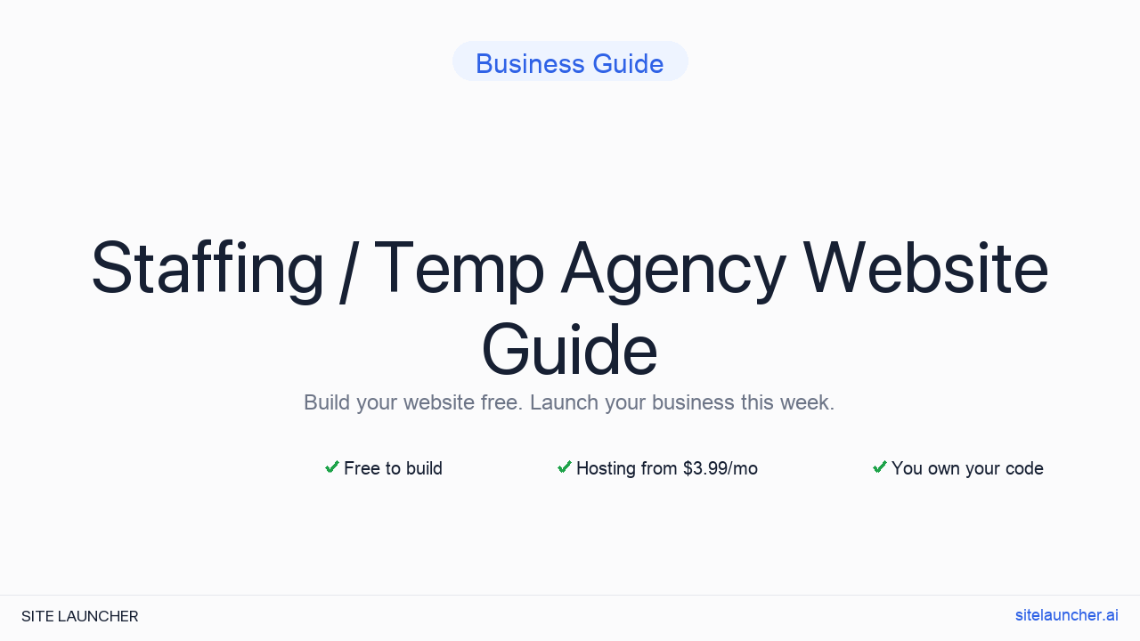 How to Build a Website for Your Staffing / Temp Agency (Free, Fast, and Professional)