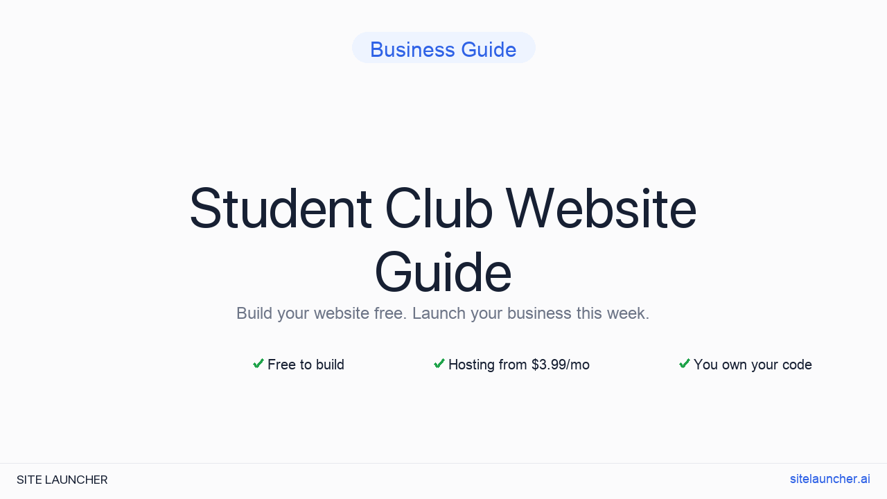 Website For Student Club