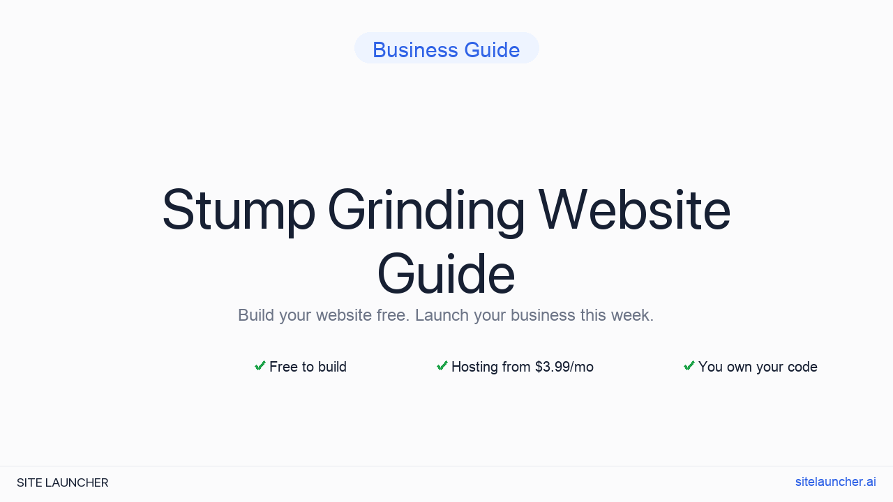 How to Build a Website for Your Stump Grinding (Free, Fast, and Professional)