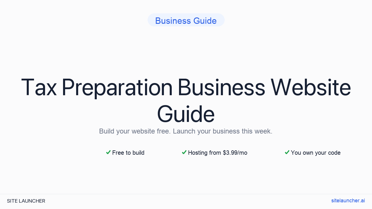 How to Build a Website for Your Tax Preparation Business (Free, Fast, and Professional)