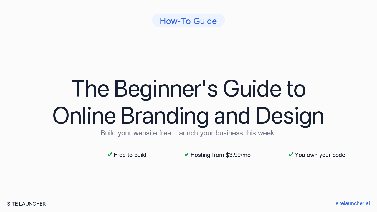 The Beginner's Guide to Online Branding and Design
