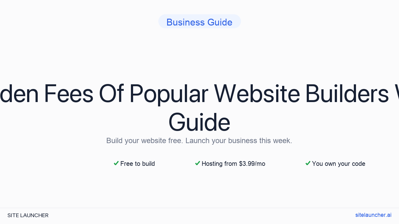 The Hidden Fees Of Popular Website Builders