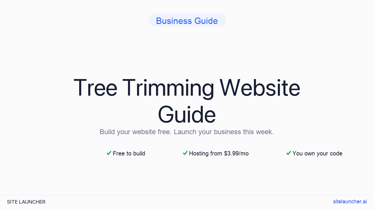 How to Build a Website for Your Tree Trimming (Free, Fast, and Professional)