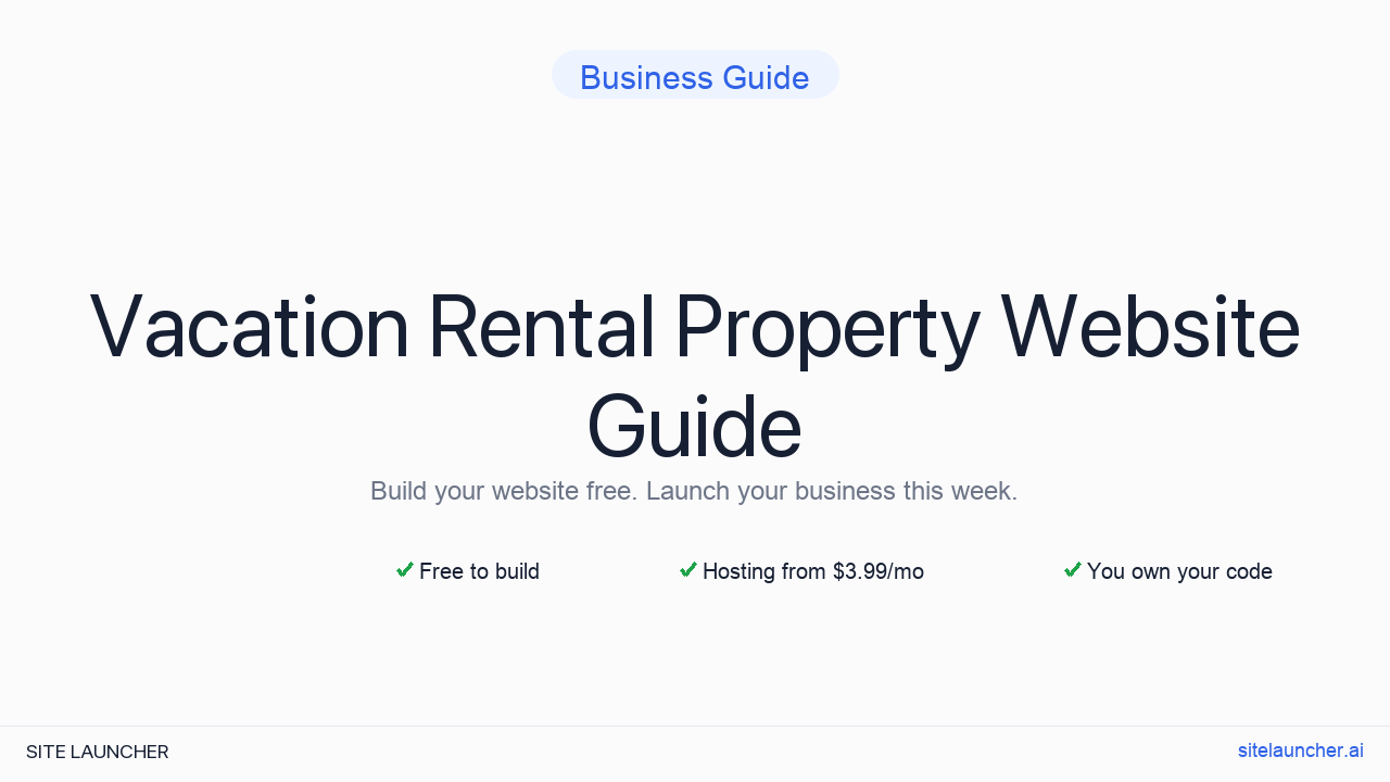 How to Build a Website for Your Vacation Rental Property (Free, Fast, and Professional)
