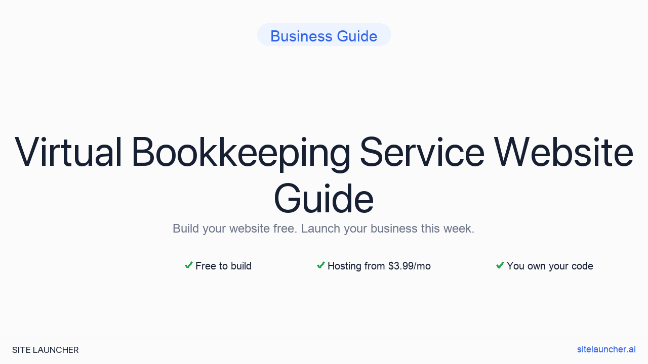 How to Build a Website for Your Virtual Bookkeeping Service (Free, Fast, and Professional)