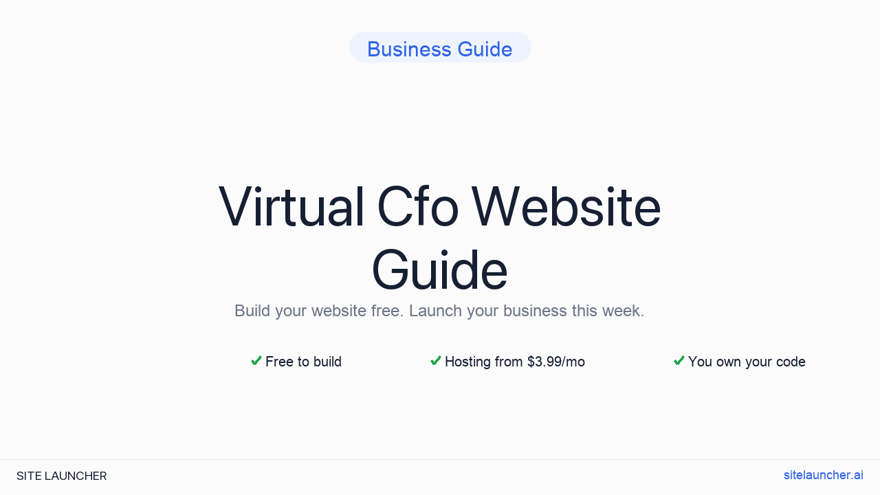 How to Build a Website for Your Virtual CFO (Free, Fast, and Professional)