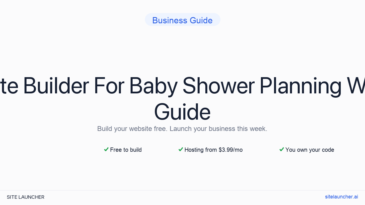 Website Builder For Baby Shower Planning