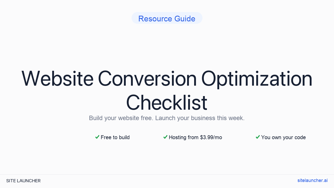 Website Conversion Optimization Checklist