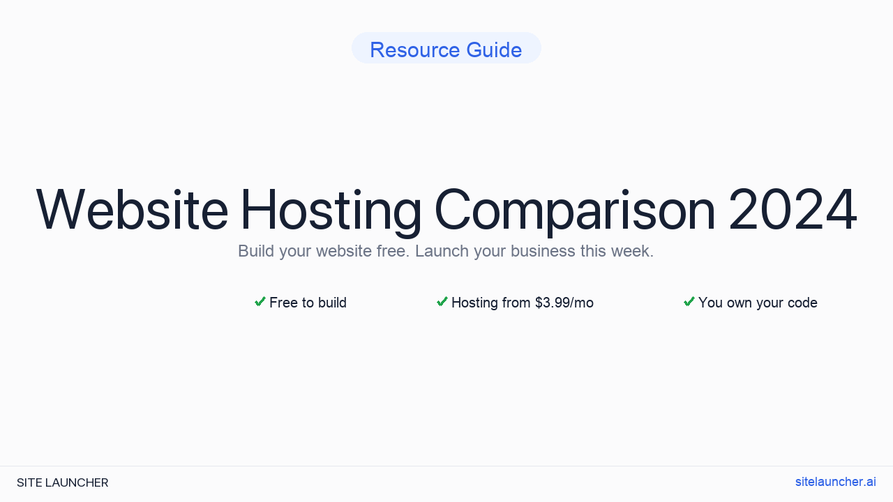 Website Hosting Comparison 2024