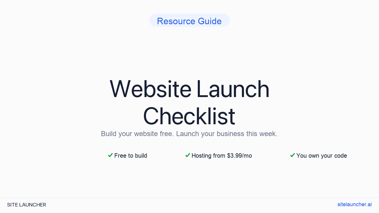 Website Launch Checklist