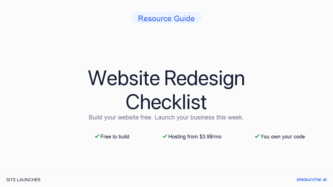 Website Redesign Checklist