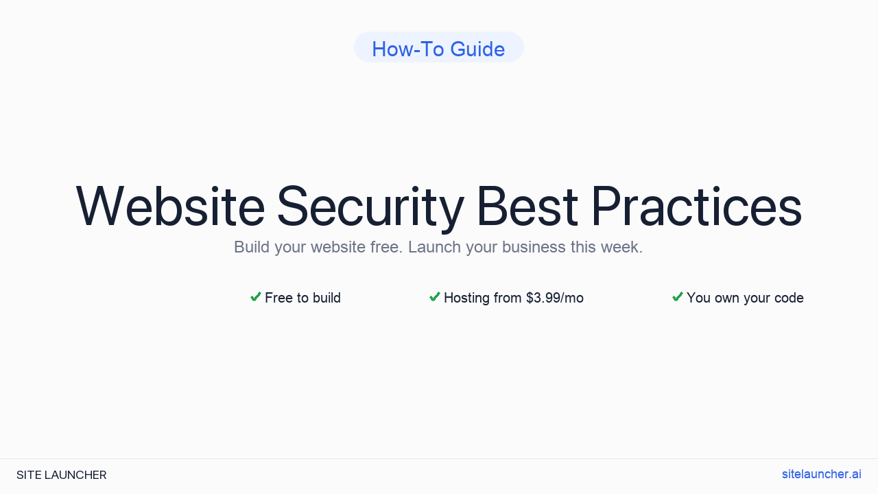 Website Security Best Practices