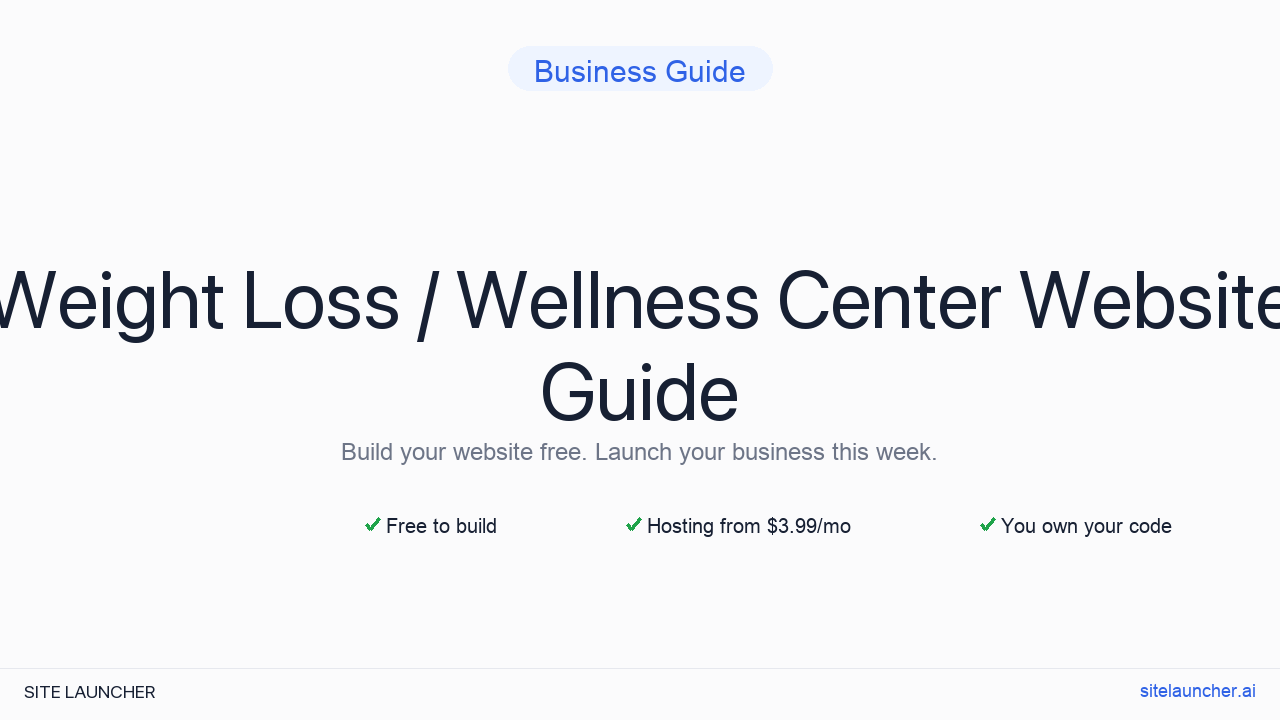 How to Build a Website for Your Weight Loss / Wellness Center (Free, Fast, and Professional)