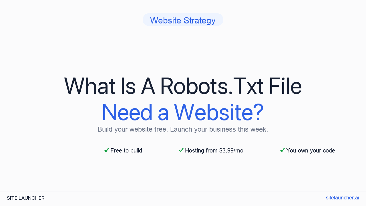 What Is A Robots.Txt File