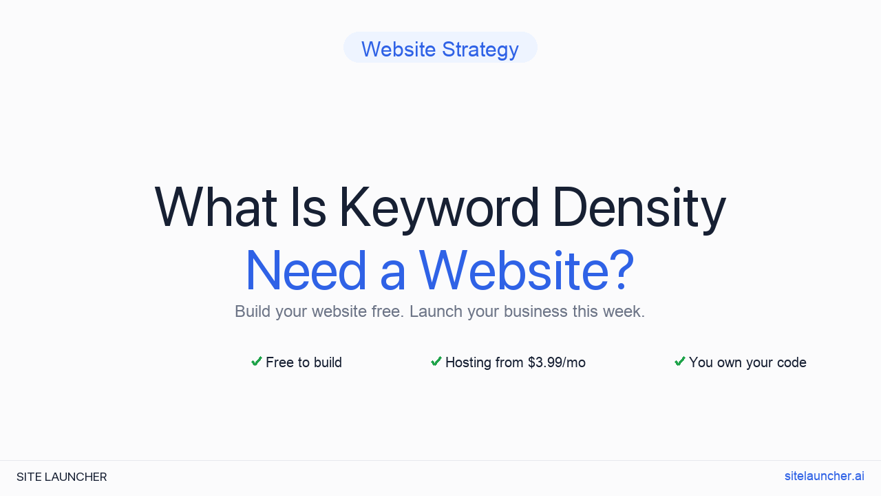 What Is Keyword Density