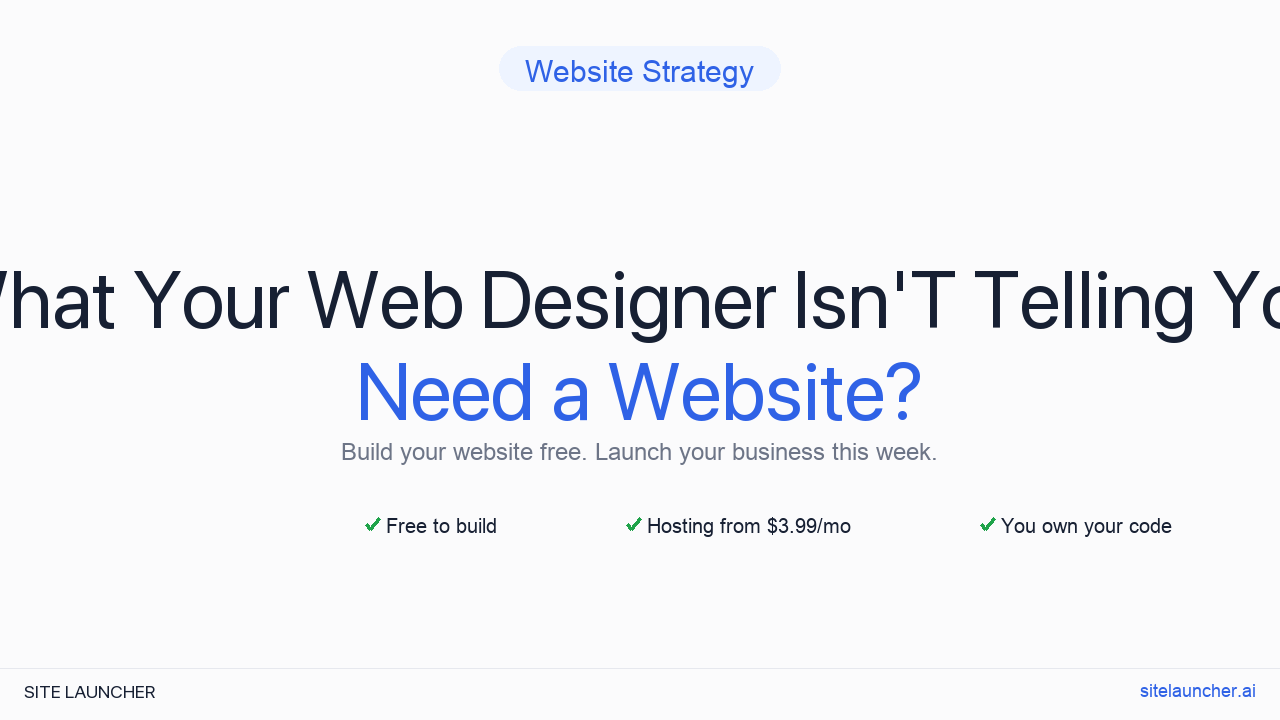 What Your Web Designer Isn'T Telling You