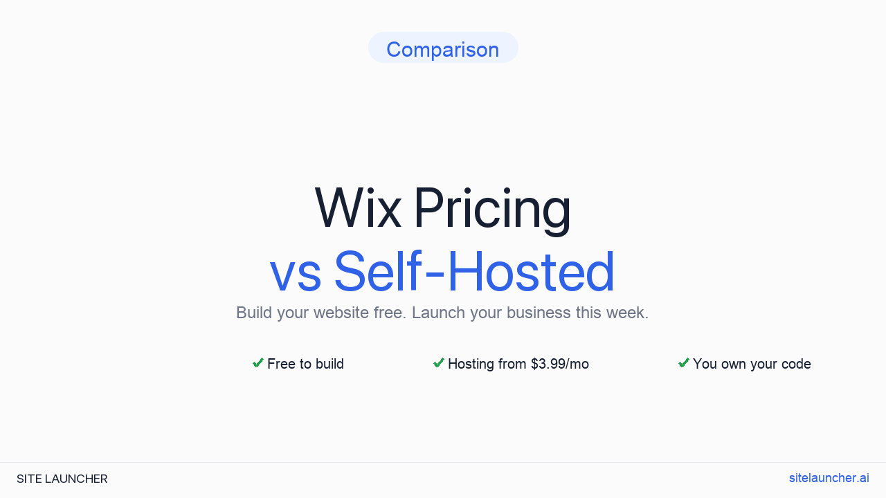 Wix Pricing vs Self-Hosted