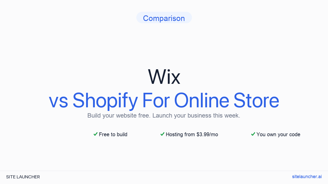 Wix vs Shopify For Online Store