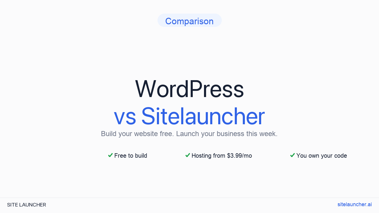 WordPress vs SiteLauncher