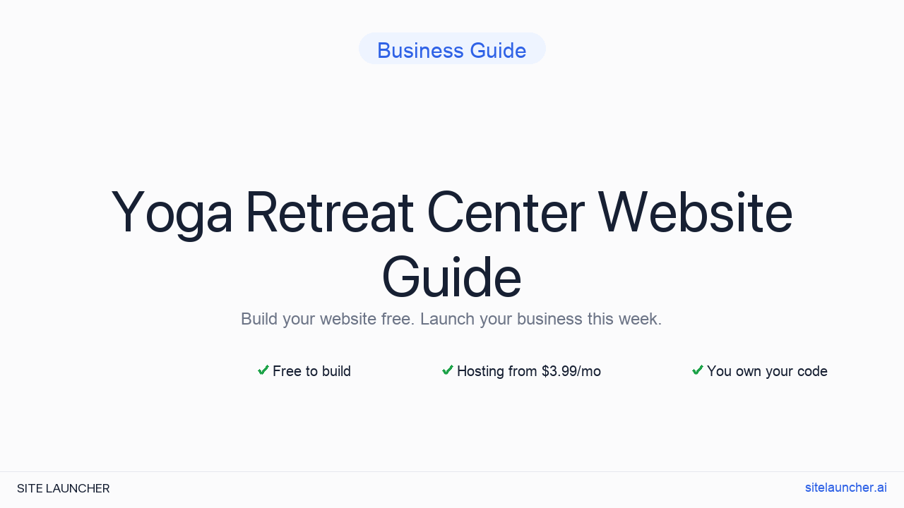How to Build a Website for Your Yoga Retreat Center (Free, Fast, and Professional)