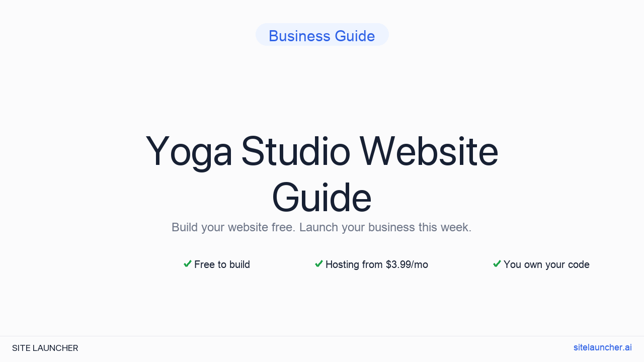 How to Build a Website for Your Yoga Studio (Free, Fast, and Professional)